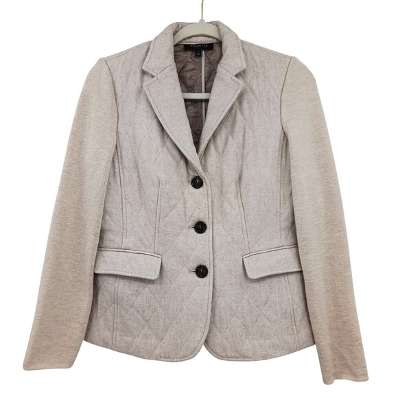 Talbots Beige Quilted Wool Blend Blazer Jacket Size 2 - Picture 3 of 12